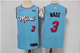 Heat 3 Dwyane Wade Light Blue 2020 Nike City Edition Swingman Jersey,baseball caps,new era cap wholesale,wholesale hats